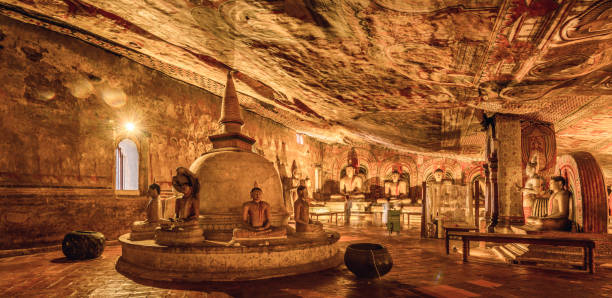 Golden Temple Dambulla, also known as the Dambulla Cave Temple.